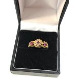 18ct gold Antique 1902 diamond & ruby ring weight 3.1g