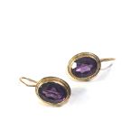 18ct gold synthetic alexandrite drop earrings weight 8.2g