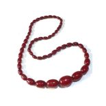 cherry amber / bakelite type bead necklace no streaking weight 63g