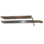 19th Century German Peter D. Luneschloss Sword with Leather Scabbard. Signed P.D.L please see images