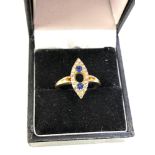 18ct gold antique rose diamond & blue stone ring, missing centre stone weight 3.3g