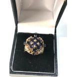 18ct gold diamond & sapphire cocktail ring weight 8.1g