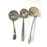 3 antique silver shifter spoons weight 85g