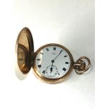 Antique rolled gold full hunter pocket watch coventry astral the watch is ticking but no warranty