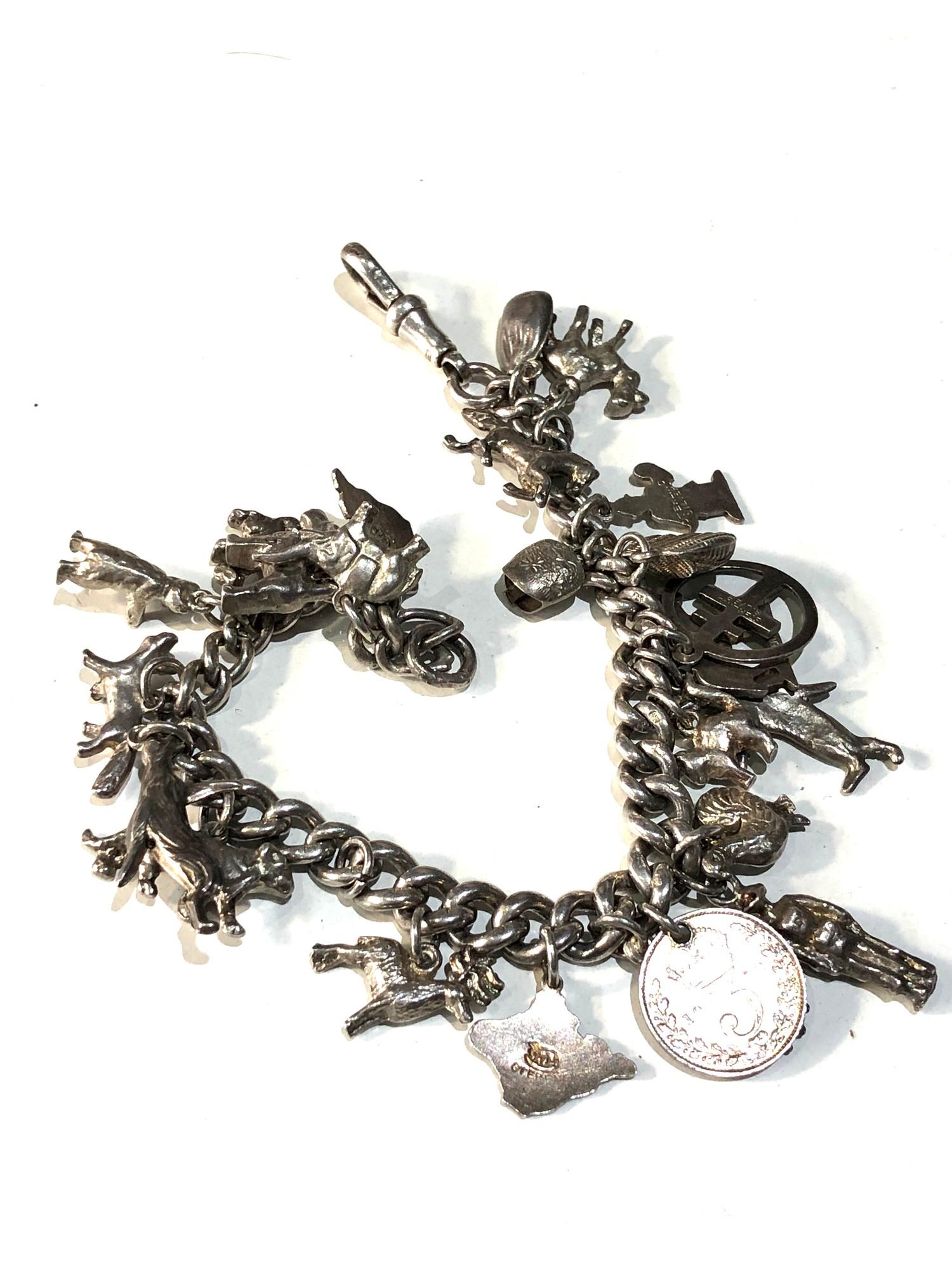 Vintage silver charm bracelet weight 57g