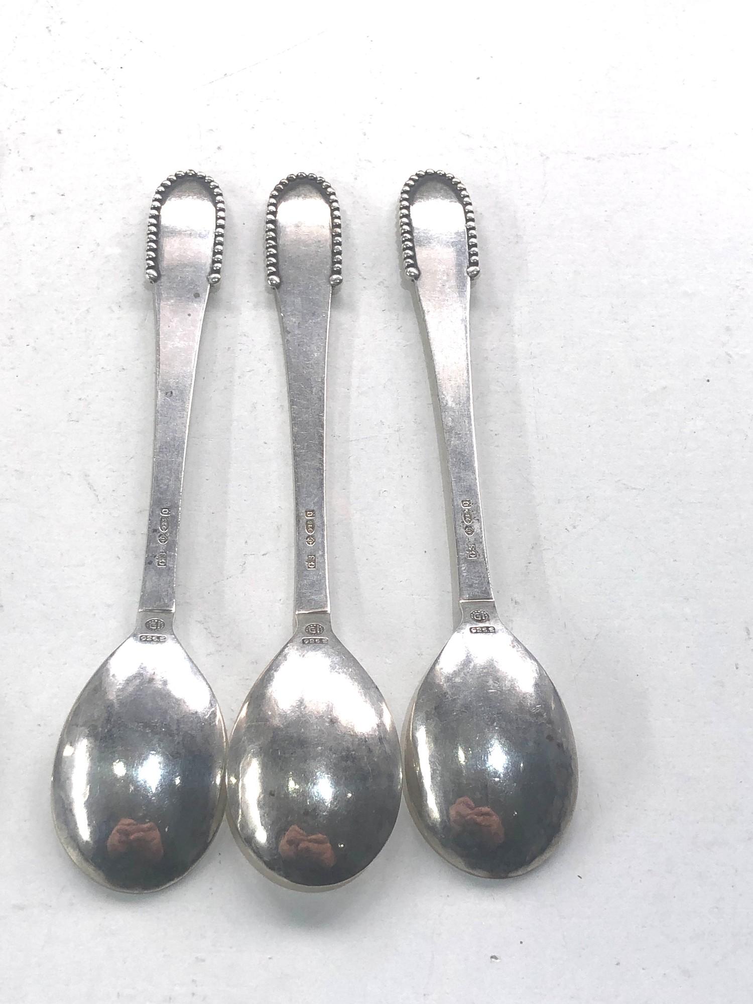 6 Georg Jensen silver tea spoons weight 105 - Image 3 of 5