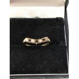 9ct gold stone set dress ring weight 1.2g size k-l