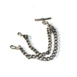 Antique silver double albert watch chain weight 50g