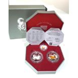 Boxed set of fine silver singapore mint proof coins with C.O.A