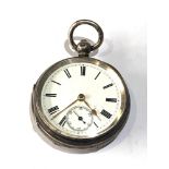 Antique silver open face pocket watch watch is ticking but no warranty given