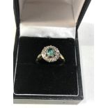 18ct gold diamond & zircon cluster ring weight 4.2g