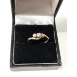 9ct gold diamond trilogy ring 0.25 pt weight 2.4g