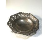 Pierced silver bowl Birmingham silver hallmarks measures approx 16.5cm dia height 4cm weight 140g