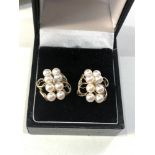 10ct gold pearl cluster earrings weight 3.9g