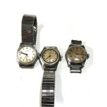 3 early vintage gents wrist watches includes borel autosport , city bravur and sully watch the