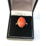 14ct gold large natural coral ring weight4.5g
