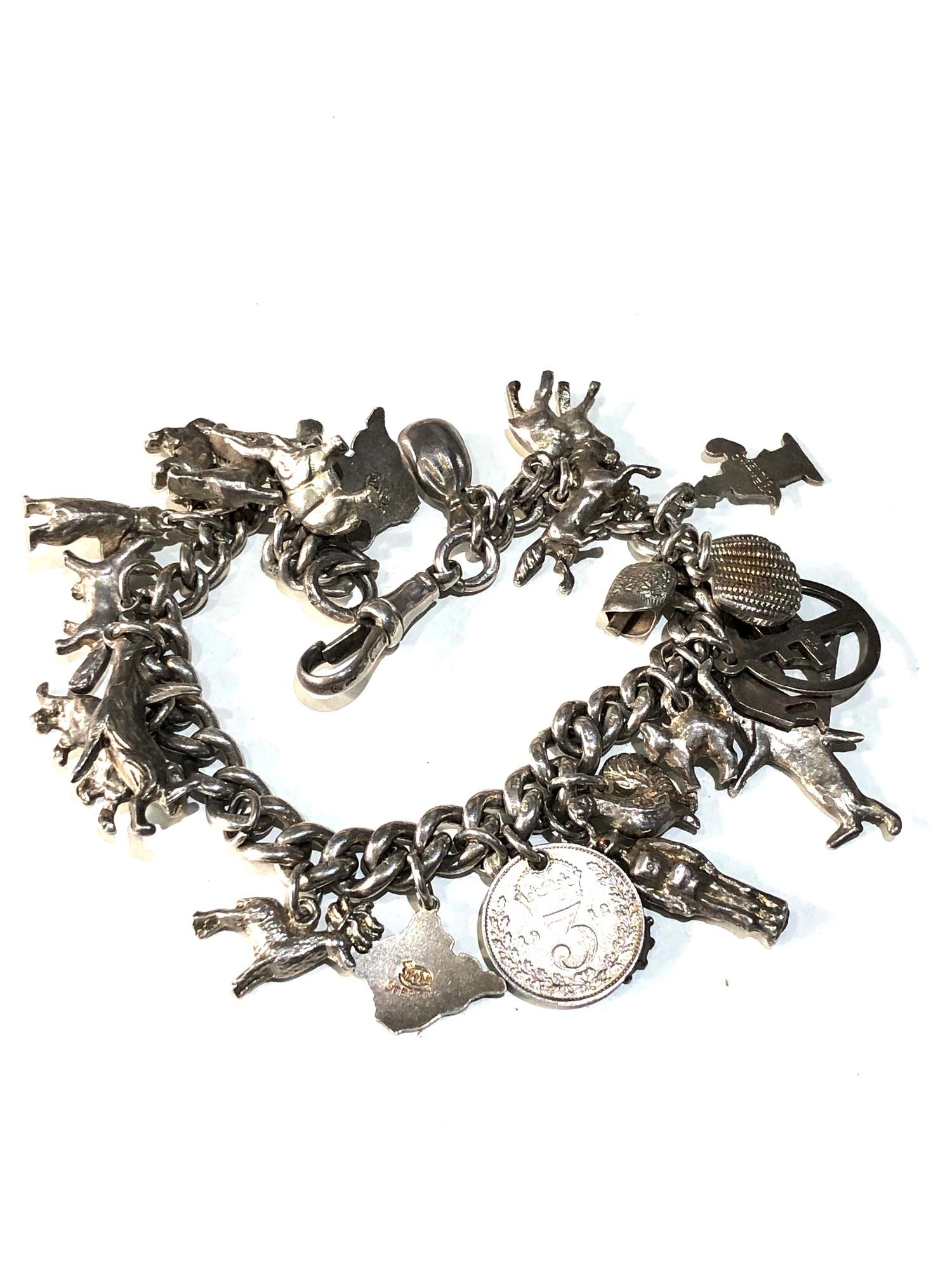 Vintage silver charm bracelet weight 57g - Image 2 of 3