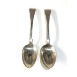 Pair of Irish Georgian silver table spoons each measures approx 22.2cm total weight 126g