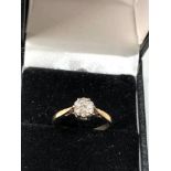 9ct gold diamond cluster ring 0.25 pt weight 1.8g