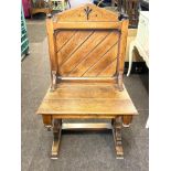Vintage pine chapel chair