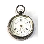 Antique silver open face chronograph pocket watch watch is not ticking spares or repair no