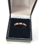 18ct gold diamond & ruby half eternity ring weight 3.2g