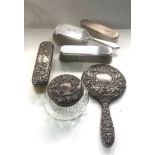 Selection of silver dressing table items