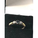 18ct gold 1972 diamond & sapphire ring 2.6g