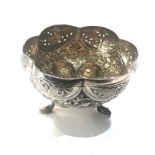 Indian silver embossed bowl measure approx 10cm dia height6cm weight 85g