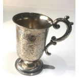 Fine Victorian silver mug by George unite Birmingham silver hallmarks measures approx 13cm tall