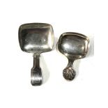 2 silver tea caddy spoons both full silver hallmarks please see images