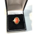 9ct gold coral ring weight 1.8g