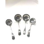 4 silver sauce ladles Sheffield silver hallmarks weight 130g