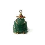 14ct gold jade buddha pendant measures approx 2.6cm by 1.7cm weight 5.6g