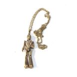 9ct gold articulated elvis presley pendant necklace weight 14.5g