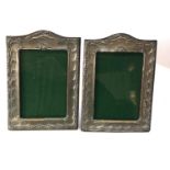 Pair of antique silver picture frames each measures approx 18.5cm by 14cm Birmingham silver