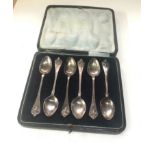 Boxed silver set of 6 silver tea spoons