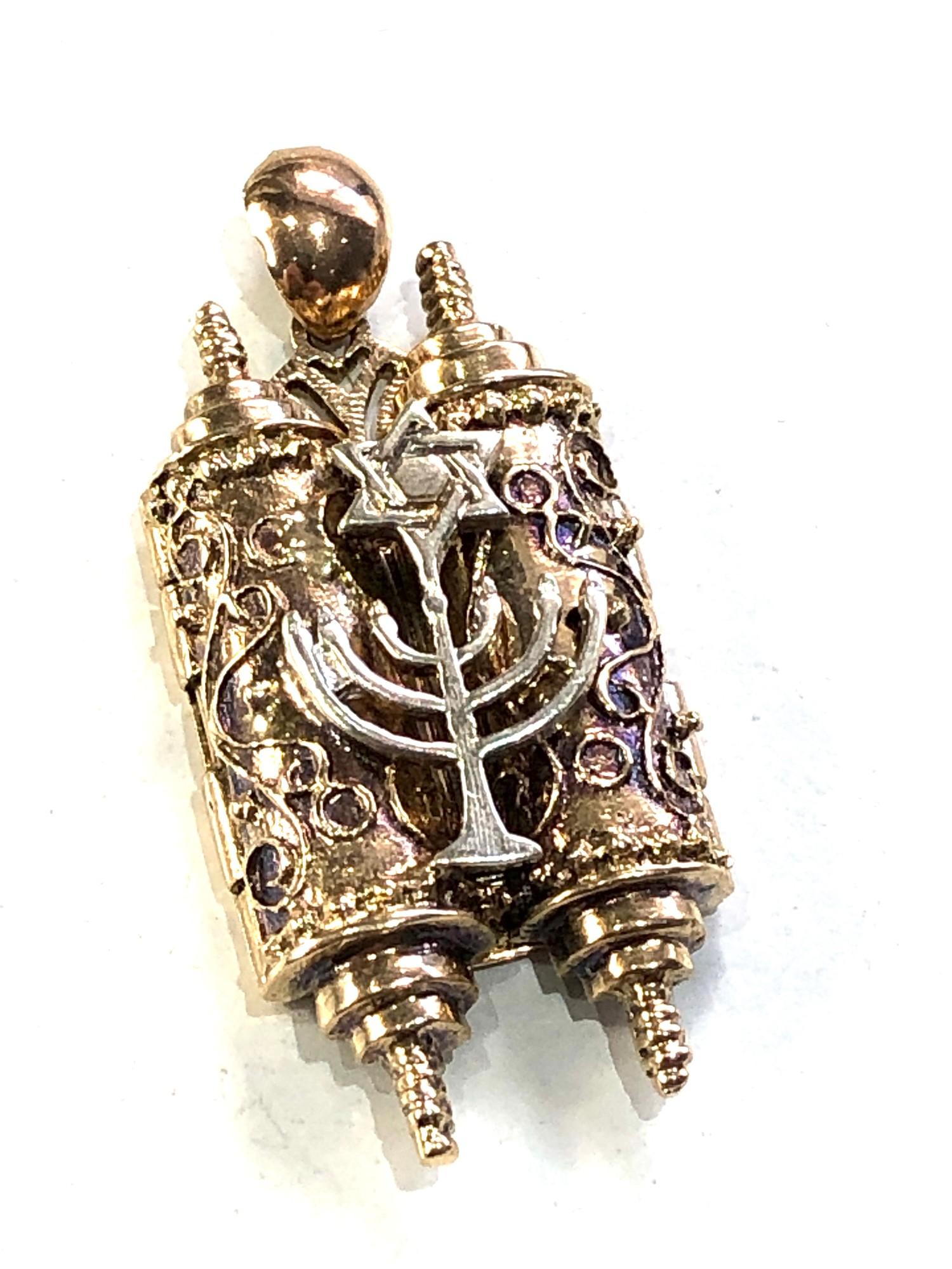 Heavy 9ct gold ornate Jewish pendant weight 15.3g