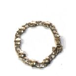 9ct gold love heart chain bracelet weight 10.5g
