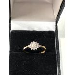 9ct gold diamond cluster ring 0.15 pt weight 1.7g g