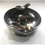 Rare large pewter Dunhill pipe stand and bowl measures approx 19cm dia height 17.5cm hallmarked on