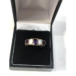 9ct gold amethyst & opal gypsy ring weight 3g