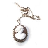 9ct gold antique cameo pendant necklace weight 10.5g