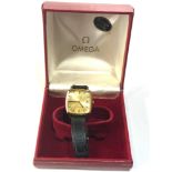 Boxed vintage gents omega automatic Geneve wristwatch the watch is ticking but no warranty is given