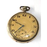 Antique rolled gold open face pocket watch watch is ticking but no warranty given