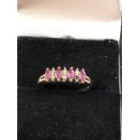 9ct gold diamond & amethyst set dress ring weight 1.9g