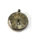 Antique silver open face silver dial fusee pocket watch watch is not ticking and missing bow