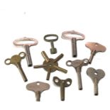 Selection of antique clock keys