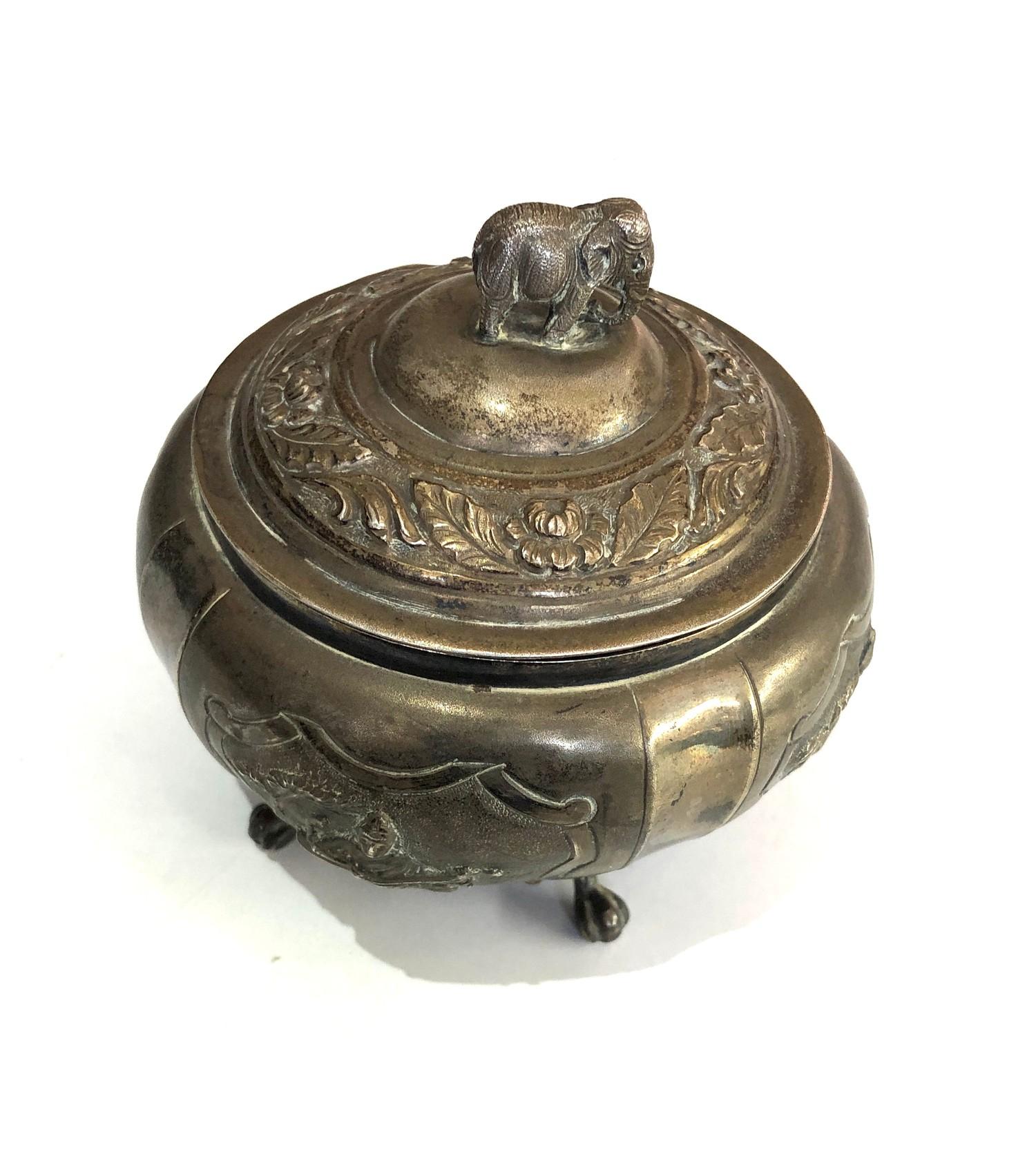 Indian silver lidded bowl measures approx 9.5cm dia height 9.7cm - Image 2 of 4