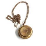 Gold back & front antique locket necklace 9ct gold chain weight 5.6g locket measures approx 2.2cm